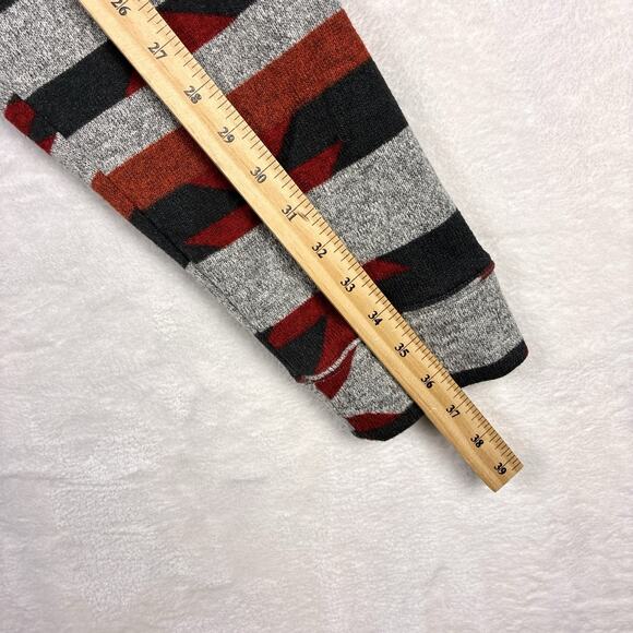 Junk Food Cardigan Sweater Mens XL Gray Red Fleece Aztec Southwestern Western - Picture 5 of 10